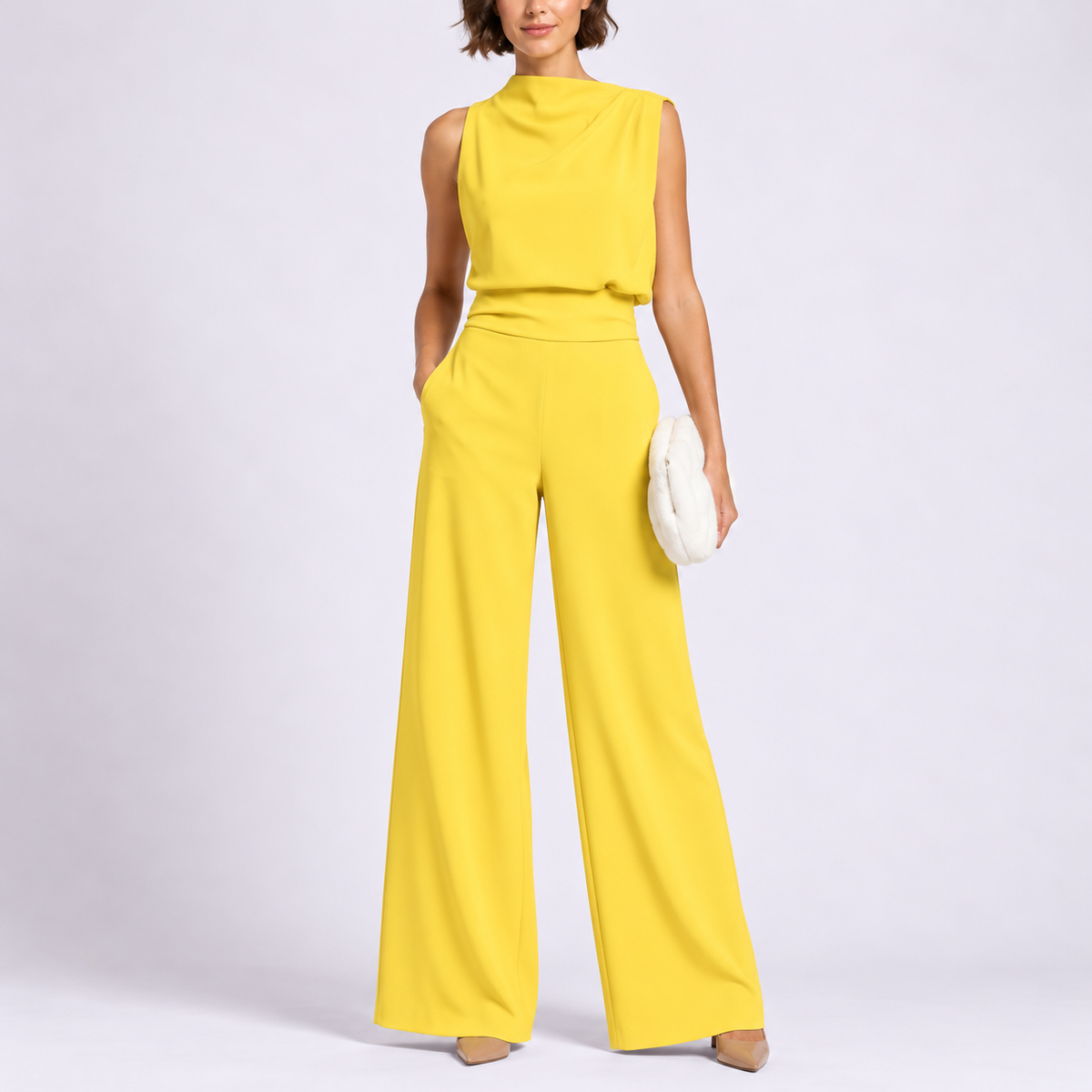 Women's Playsuit | Sleeveless High Neck Wide Leg