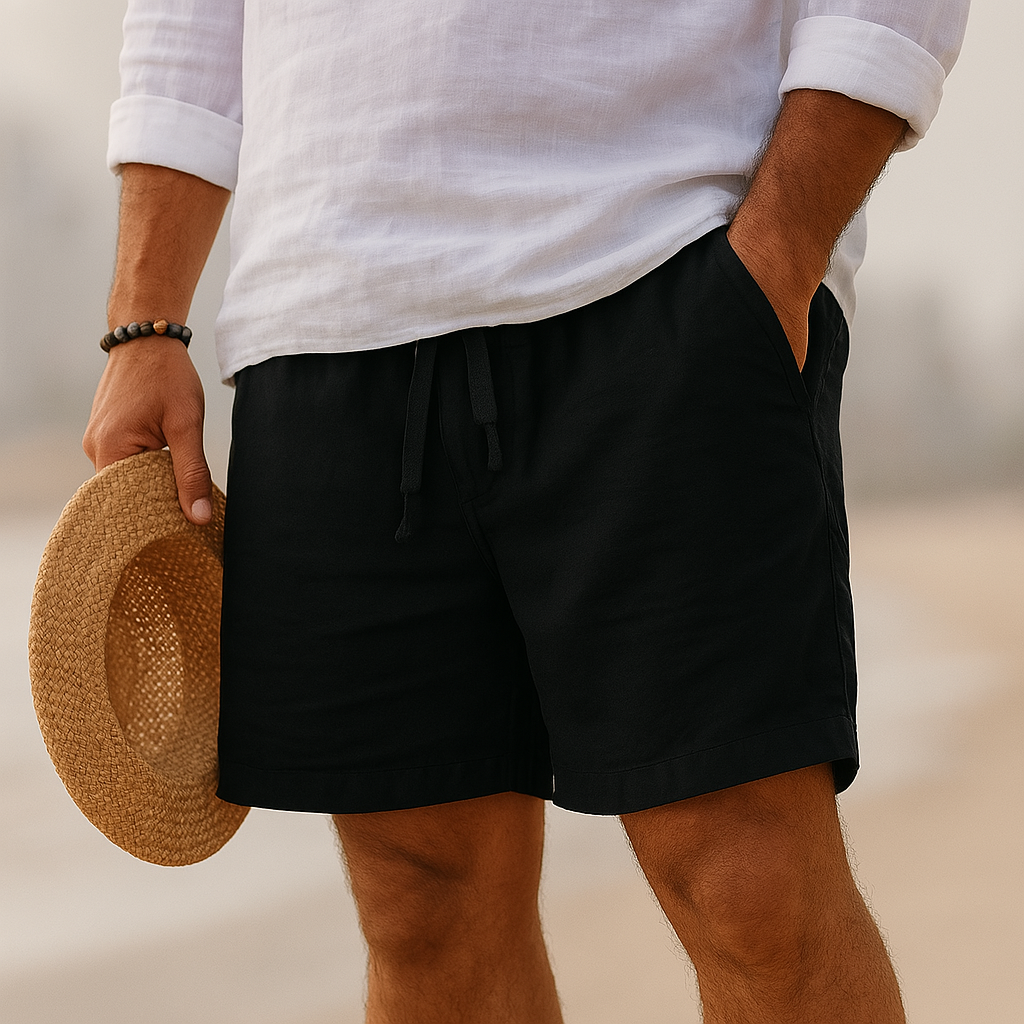 Men's Linen Shorts | Relaxed Fit Drawstring Lightweight