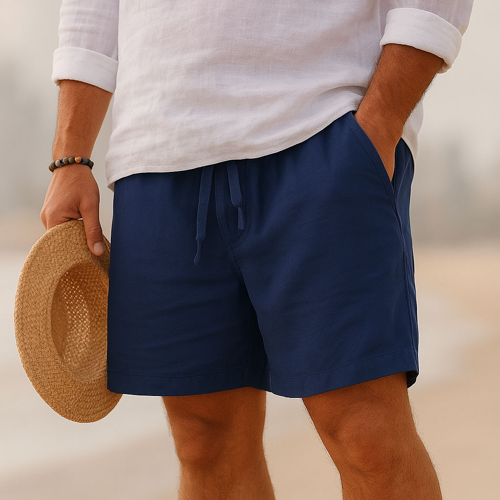 Men's Linen Shorts | Relaxed Fit Drawstring Lightweight