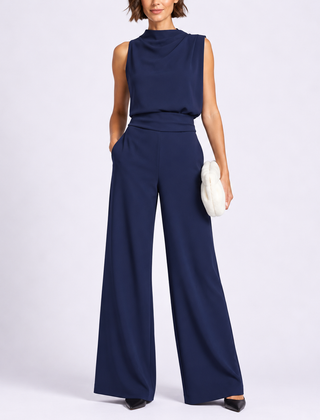 Women's Playsuit | Sleeveless High Neck Wide Leg