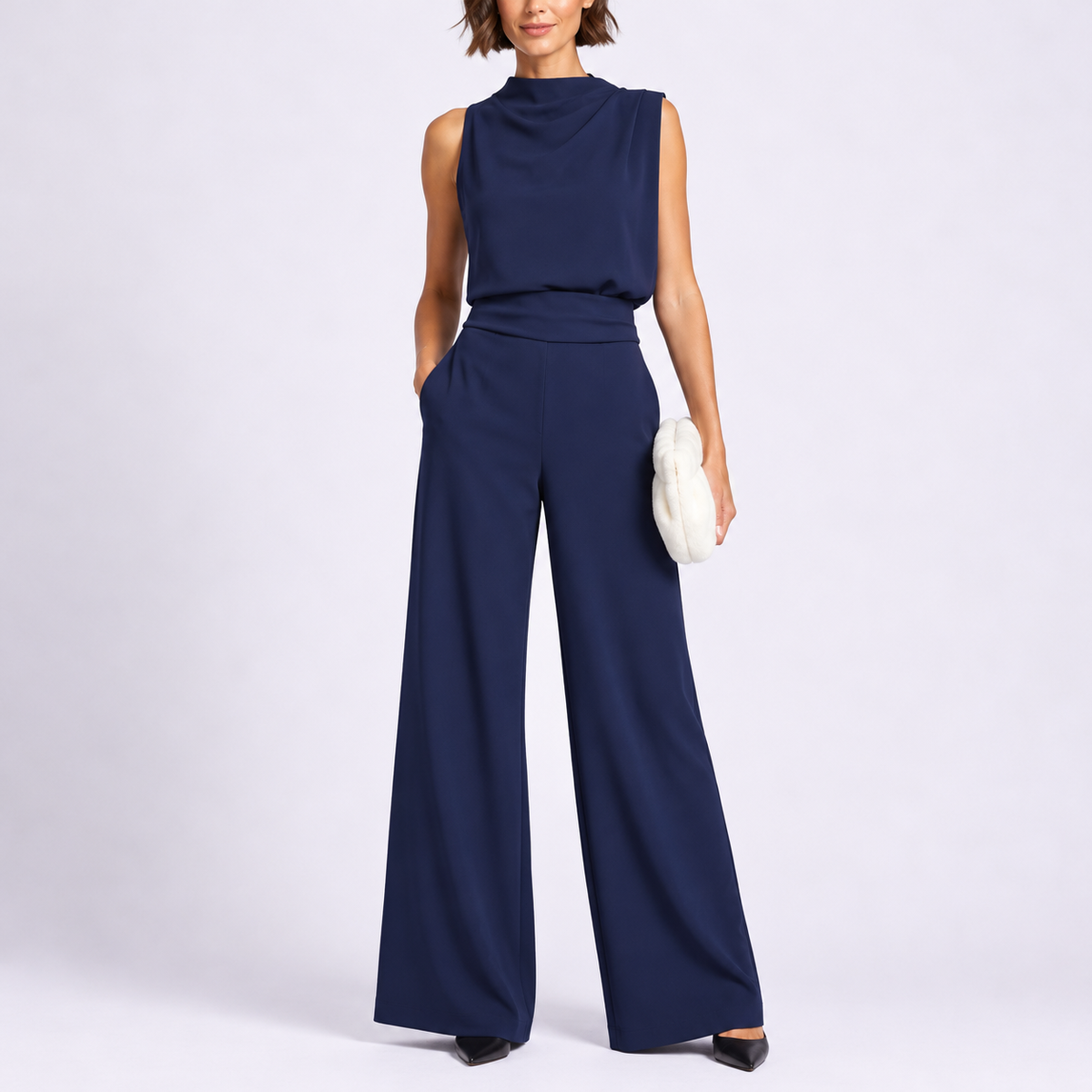 Women's Playsuit | Sleeveless High Neck Wide Leg