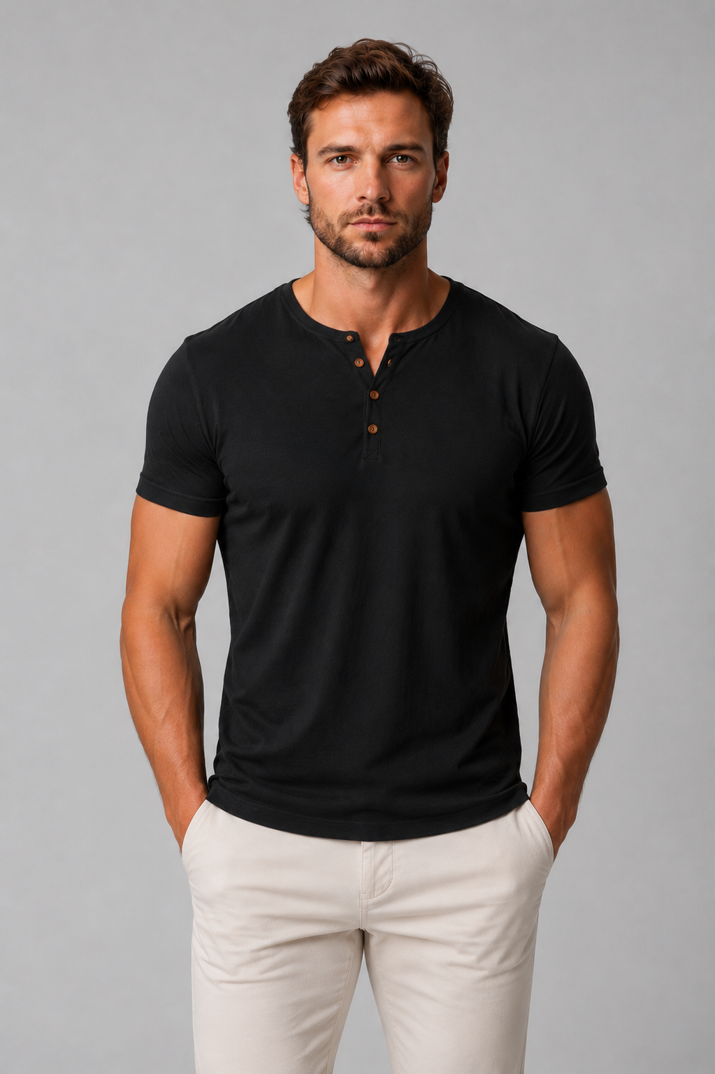 Men's Henley | Button Placket Short Sleeve Knit