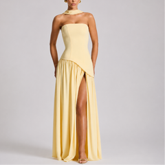 Women's Strapless Dress | Maxi Length Open Back Scarf