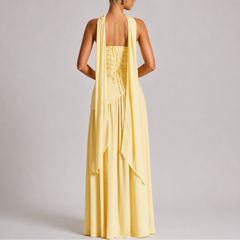 Women's Strapless Dress | Maxi Length Open Back Scarf