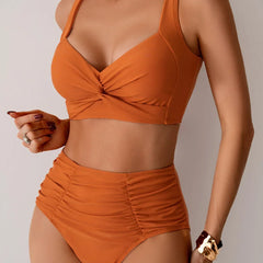 Women's Bikini Set | Sweetheart Neckline High-Waist Ruched