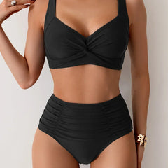 Women's Bikini Set | Sweetheart Neckline High-Waist Ruched