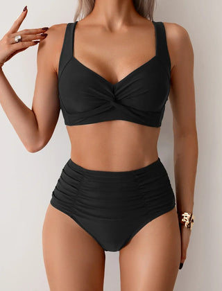 Women's Bikini Set | Sweetheart Neckline High-Waist Ruched