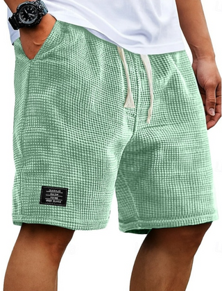 Men's Bermuda Shorts | Waffle Knit Drawstring Relaxed Fit