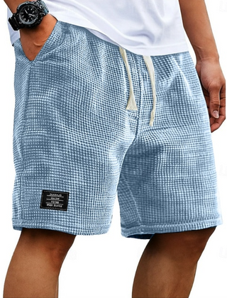Men's Bermuda Shorts | Waffle Knit Drawstring Relaxed Fit