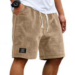 Men's Bermuda Shorts | Waffle Knit Drawstring Relaxed Fit