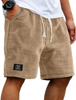 Men's Bermuda Shorts | Waffle Knit Drawstring Relaxed Fit