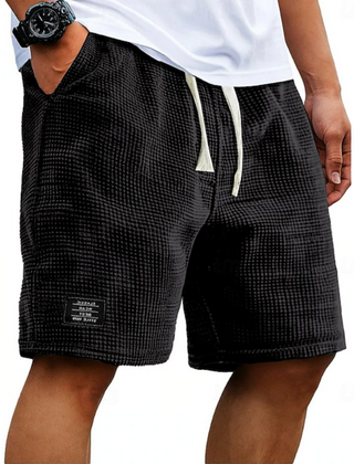 Men's Bermuda Shorts | Waffle Knit Drawstring Relaxed Fit