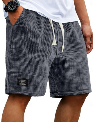 Men's Bermuda Shorts | Waffle Knit Drawstring Relaxed Fit