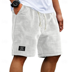 Men's Bermuda Shorts | Waffle Knit Drawstring Relaxed Fit