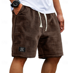 Men's Bermuda Shorts | Waffle Knit Drawstring Relaxed Fit