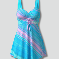 Women's Tankini | V-Neck Sleeveless Ruched Mini