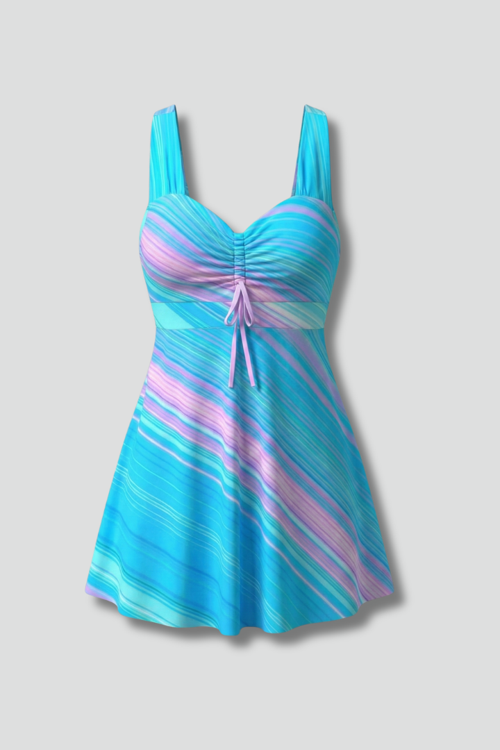 Women's Tankini | V-Neck Sleeveless Ruched Mini