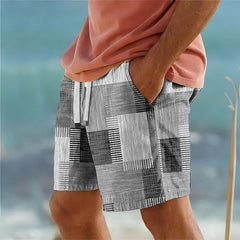 Men's Swim Shorts | Patchwork Relaxed Fit Drawstring