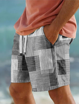 Men's Swim Shorts | Patchwork Relaxed Fit Drawstring