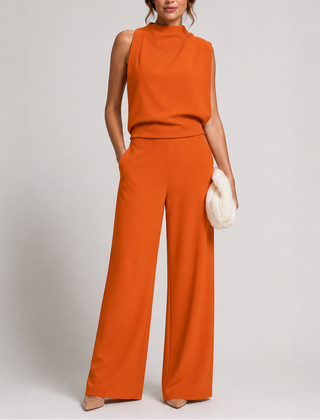Women's Playsuit | Sleeveless High Neck Wide Leg