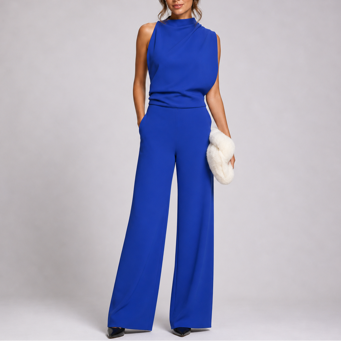 Women's Playsuit | Sleeveless High Neck Wide Leg