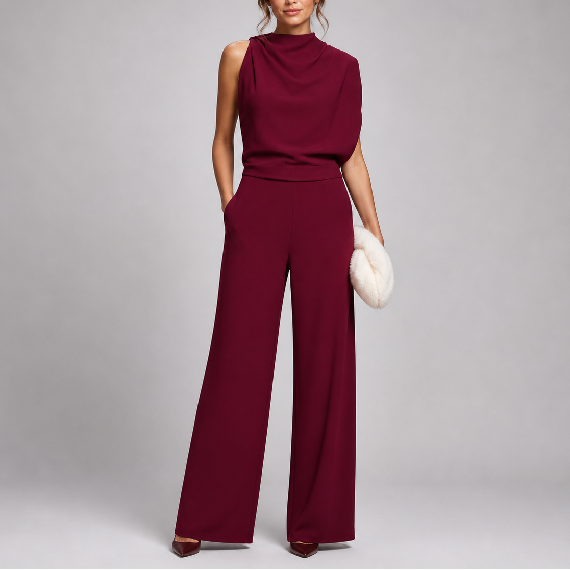 Women's Playsuit | Sleeveless High Neck Wide Leg