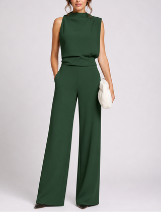 Women's Playsuit | Sleeveless High Neck Wide Leg