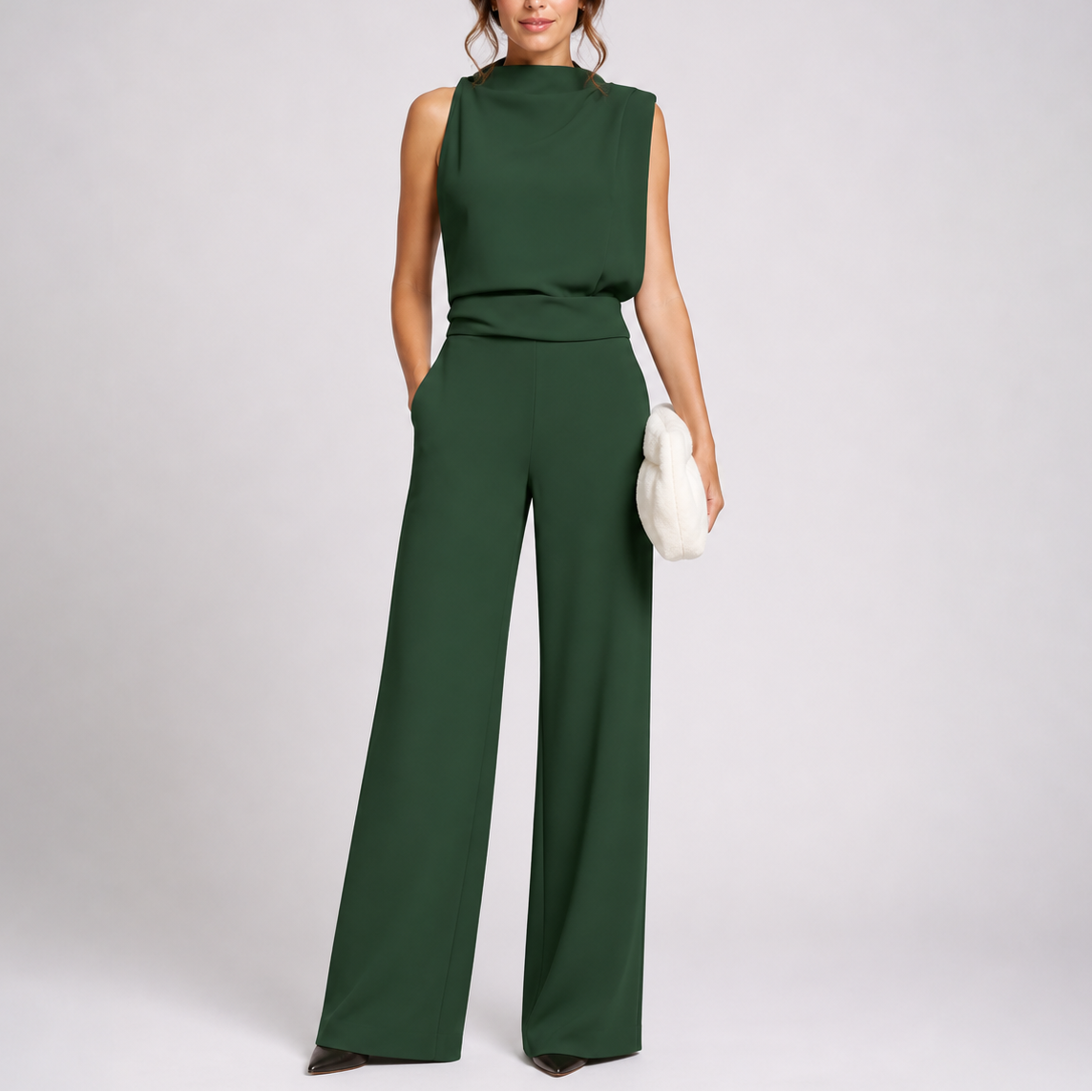 Women's Playsuit | Sleeveless High Neck Wide Leg
