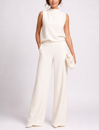 Women's Playsuit | Sleeveless High Neck Wide Leg