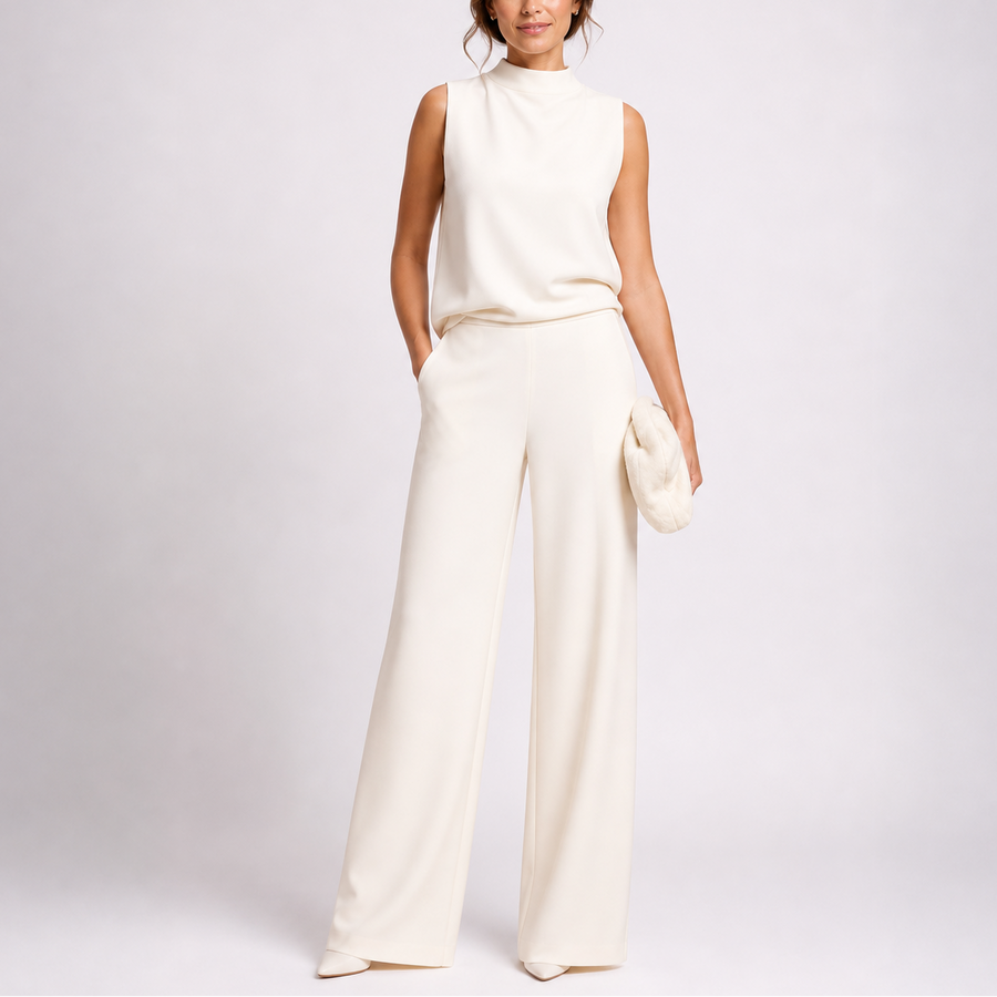 Women's Playsuit | Sleeveless High Neck Wide Leg
