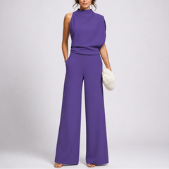 Women's Playsuit | Sleeveless High Neck Wide Leg