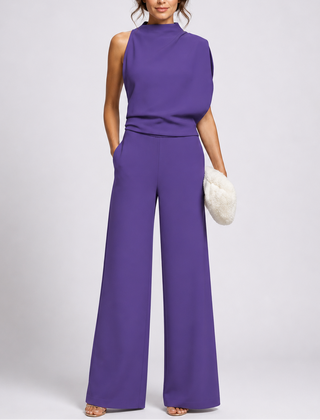 Women's Playsuit | Sleeveless High Neck Wide Leg