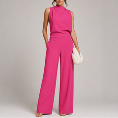 Women's Playsuit | Sleeveless High Neck Wide Leg