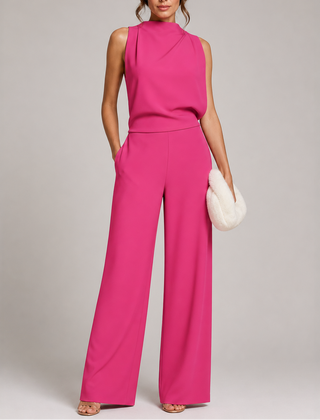 Women's Playsuit | Sleeveless High Neck Wide Leg
